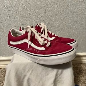 Red Vans Womens:9.5 (worn once or twice) great condition